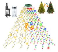 Christmas Tree Lights Color Changing,Cshare 2Mx 16 Lines 400 LEDs Warm White to Multicoloured Xmas Tree Lights Mains Powered with Remote-Memory-Timer-Waterproof for 1.5-2.5M Christmas Tree In/Outdoor