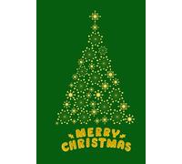 Christmas Tree Lights Green Gold Hardcover: Home School Office Notebook