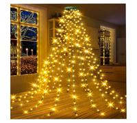 Christmas Tree Lights Indoor,200/280/300/400 LEDs Xmas Lights with Top Ring, 8 Modes & Remote Control,Waterproof String Lights for Party Decorations,USB Plug (Warm White, 3M/300LEDs)