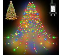 Christmas Tree Lights Indoor 400 LED Christmas Lights for Tree Twinkle Timer 8 Modes Waterproof 6.6FT x 16 Lines for Christmas Decorations Outdoor with Memory Function, Multi-Coloured