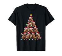 Christmas Tree Lights Men Women Santa Pangolin Xmas PJs T-Shirt