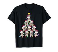 Christmas Tree Lights Men Women Santa Westie Dog Xmas PJs T-Shirt