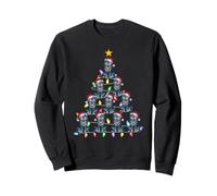 Christmas Tree Lights Men Women Santa Wolf Xmas PJs Sweatshirt