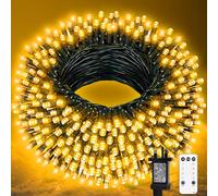 Christmas Tree Lights Outdoor, 20m 200LEDs Fairy lights Plug in 8 Modes, Waterproof Warm White Fairy Light Mains Powered with Remote Timer, Indoor Outside Xmas Light for Garden Party Xmas Decorations