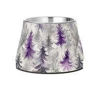 Christmas Tree Lilac and Silver Gray Bowls for Dogs Enhanced Stainless Steel Feeder Pets Bowl for Small Dogs Whisker Relief