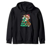Christmas Tree Maine Coon Sunglasses American Longhair Zip Hoodie
