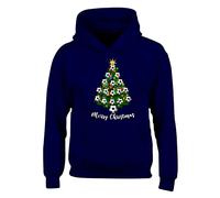 Christmas Tree Mens Hoody World Cup 2025 Football Boys Pullover Party Jumper Funny Santa Dab Dabbing Novelty Unisex Gift Girls Kids Hoodie Top Printed Design Navy Blue - Small