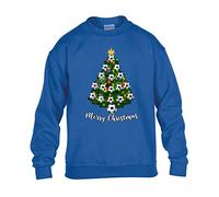 Christmas Tree Mens Sweatshirt World Cup 2025 Football Boys Pullover Party Jumper Funny Santa Novelty Unisex Gift Girls Kids Sweat Top Printed Design Royal Blue - Youth Small (Age 5-6)