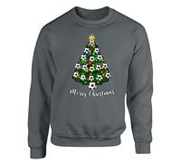 Christmas Tree Mens Sweatshirt World Cup 2025 Football Boys Pullover Party Jumper Funny Santa Novelty Unisex Gift Girls Kids Sweat Top Printed Design Charcoal - X-Large
