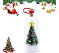 Christmas Tree Message in a Bottle, Christmas Recordable Tree, Message in a Bottle Voice Recording, Recordable Holiday Greeting Glass Ornament with Playback Cork (2PC)