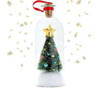Christmas Tree Message in a Bottle,Mr. Santa's Message in a Bottle Christmas Tree - Vintage Glass Bottle Decorations,Nostalgic Snowy Scene in Bottle, Recordable Greeting Festive Gift