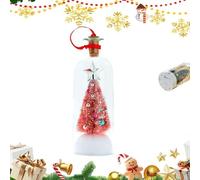 Christmas Tree Message in a Bottle, Recordable Christmas Ornament, Voice Message with Playback Cork, Snowy Scene in Nostalgic Bottle for Unique Home Festival Party Decor & Surprise Gift(1*Red)