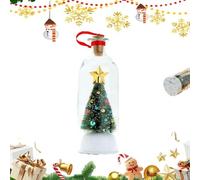 Christmas Tree Message in a Bottle, Recordable Christmas Ornament, Voice Message with Playback Cork, Snowy Scene in Nostalgic Bottle for Unique Home Festival Party Decor & Surprise Gift(1*Green)