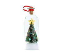 Christmas Tree Message in a Bottle, Recordable Christmas Tree Voice Message Bottle Ornament with Playback Cork, Voice Recording Ornament, Snowy Scene in Nostalgic Bottles for Home Xmas Party (1 Pack)