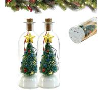 Christmas Tree Message in Bottle, Recordable Message in a Bottle Christmas Ornament with Playback Cork, Christmas Keepsake, Unique Xmas Gift for Family & Friends (2)