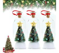 Christmas Tree Message in Bottle, Recordable Message in a Bottle Christmas Ornament with Playback Cork, Christmas Keepsake, Unique Xmas Gift for Family & Friends (3)