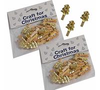 Christmas Tree mini Pegs, Gold (Pack of 20)