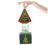 Christmas Tree Money Box for Cash Gift, Funny Pull Cash from Money Case for Women Men Surprise, Novelty Xmas Cash Drawer DIY Cake with Pull Out Card for Wife Girlfriend Mother Friends