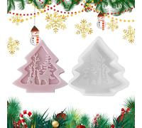 Christmas Tree Mould, Christmas Tree Silicone Mold, Desk Ornament Cement Mould, Desktop Ornament Concrete Molds, Candles Making Resin Mold for Christmas Decoration