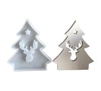 Christmas Tree Mould - DIY Candle Holder Resin with Plaster Mould for Crafts, Epoxy Cement Casting Mould for Festive Home Decoration, Reusable Flexible Crafting Tool for Artists and Hobbyists