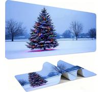 Christmas Tree Mouse Pad 1500x800mm, Gaming Accessories Mouse Mat - Mousepad with Non-Slip Base and Stitched Edge Compatible with Laser and Optical Mice Table Pad for Gaming Office Work Winter j0zj287