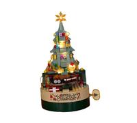 Christmas Tree Music Box Building Blocks Xmas Musical Box for Decor Tabletop Style B