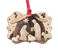 Christmas Tree Nativity Scene Pendant, Acrylic Tree Pendant, 2024, 24-Day Christmas Countdown Calendar for the Birth of Jesus, 2D Acrylic Nativity Pendant Christmas Tree Decoration