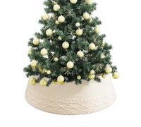 Christmas Tree Necklace - Knitted Wrap Ring - Christmas Tree Base Necklace with Cream Edge for Winter and Holiday Decoration
