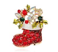 Christmas Tree Needle Boots Snowman Sled Bell Penguin Chest Flower Brooch Series