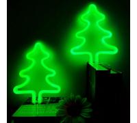 Christmas Tree Neon Light Signs for Bedroom Bedside Dorm Wall Decor,Neon Light up Christmas Decor LED Night Lights Table Ornaments Gifts for Kids Friends Christmas Party,Battery Powered or USB Powered