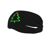 Christmas Tree Neon Sign Headbands Men Women Non Slip Wicking Sports Sweatband for Gym Basketball Yoga Hairbands