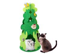 Christmas Tree Nest - Scratch-resistant Tree Cat Bed, Reusable Cat Nest | Wear-resistant Cat House with Spacious Design, Reusable Cat Nesting Tree for Life for Puppies, (Green/Red) (