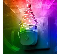 Christmas Tree Night Light, Ceramic Night Lights for Kids, Colored Bulbs Nightlight with Switch, Ideal for 360 Degree Rotatable Night Light for Christmas Decoration (Tree B)