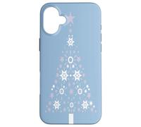 Christmas Tree Of Snowflakes and Stars On Cool Blue Case for iPhone 16 Plus
