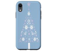 Christmas Tree Of Snowflakes and Stars On Cool Blue Case for iPhone XR