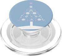 Christmas Tree Of Snowflakes and Stars On Cool Blue PopSockets PopGrip for MagSafe