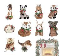Christmas Tree Ornament | 10 Pieces Acrylic Flat Decoration 2D - Animal Ornaments for Christmas Tree | for Friends Indoor Outdoor Window Shelf Table Wall Living Room Home