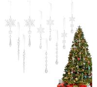Christmas Tree Ornament - Acrylic Hangings Decoration, 2D Transparent Holiday Pendant, Clear Seasonal Hanging Accessory, Lightweight Acrylics Ornaments With Winter Celebration Style | For Windowsill B