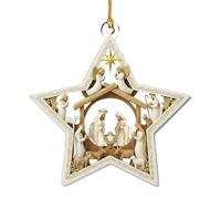 Christmas Tree Ornament - Birth of Jesus 2D Flat Hangable, Acrylic Nativity Decoration, Festive Holiday Accent for Mantel Windowsill Door Wall, Top Seasonal Christmas Décor, Clear Acrylic Design