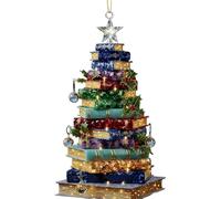 Christmas Tree Ornament - Colorful Book-Themed Decoration,Stacked Books Hanging Decoration,Funny Home Party Decor Gift (1PC)