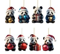 Christmas Tree Ornament Cow Pendant Panda Pendant for Christmas Hanging Decorations Acrylic Christmas Party Supplies Gift for Animal Lovers (Style B)