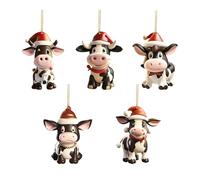Christmas Tree Ornament Cow Pendant Panda Pendant for Christmas Hanging Decorations Acrylic Christmas Party Supplies Gift for Animal Lovers (Style A)