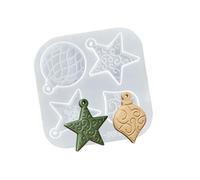 Christmas Tree Ornament Epoxy Resin Star Hanging Pendant Nonstick Silicone Mold for Jewelry Making Easy to Use Silicone Mold