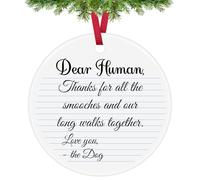 Christmas Tree Ornament Gifts for Dog Lovers Dog Parents Mom Dad Gift Pet Owners Gifts for Women Men Ceramic Ornament for Pet Lovers Friends Dogs Walker Coworker Present Funny Christmas Birthday Gift