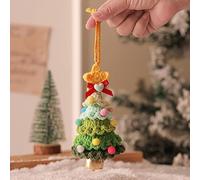 Christmas Tree Ornament - Hand-Knitted Car Mirror Hanging Accessories, Cute Bag Charm for Womens Christmas Ornaments Christmas Tree Decorations(Green)