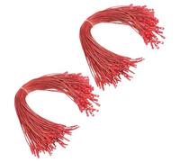 Christmas Tree Ornament Hanger Strings, Christmas Ornament String Ribbon Hangers With Snap Hanging Ropes Hooks Cords Locking, Red 200 Pcs, For Xmas Tree Holiday Party Hanging Decoration