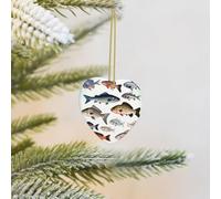 Christmas Tree Ornament Hanging Different Fish Ceramic Ornaments Personalized Heart Porcelain Pendant Christmas Ornament for Holiday Decoration Keepsake Gifts