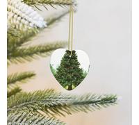 Christmas Tree Ornament Hanging Garlad Pine Tree Ceramic Ornaments Personalized Heart Porcelain Pendant Christmas Ornament for Holiday Decoration Keepsake Gifts