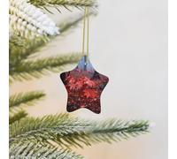Christmas Tree Ornament Hanging Maple Leaves Fall Scenery Ceramic Ornaments Personalized Star Porcelain Pendant Christmas Ornament for Holiday Decoration Keepsake Gifts