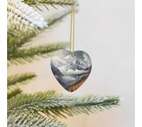 Christmas Tree Ornament Hanging Mountain top Clouds Ceramic Ornaments Personalized Heart Porcelain Pendant Christmas Ornament for Holiday Decoration Keepsake Gifts